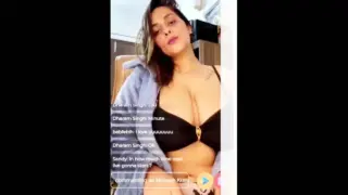 Vansheen Verma Showing Deep Cleavage Navel to Tease on App Live